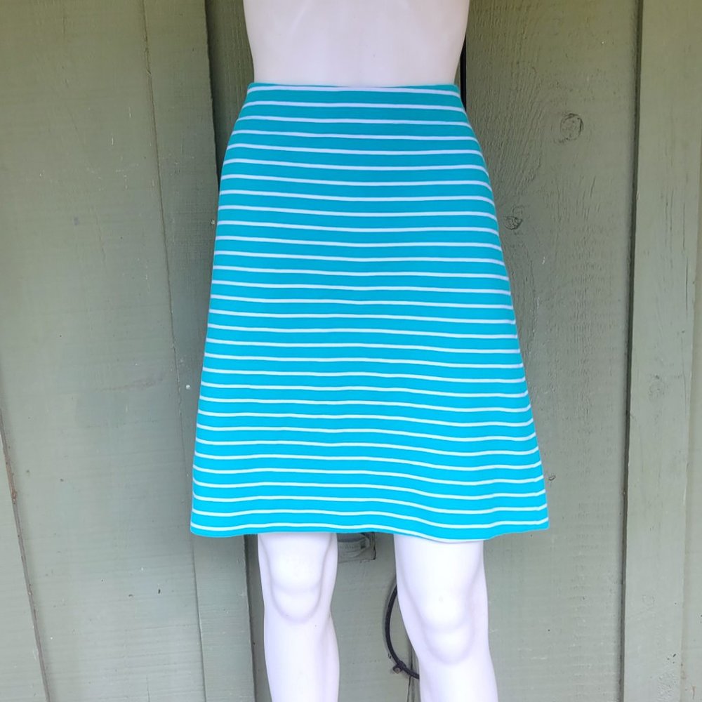 TALBOTS Turquoise Striped Skirt 10P